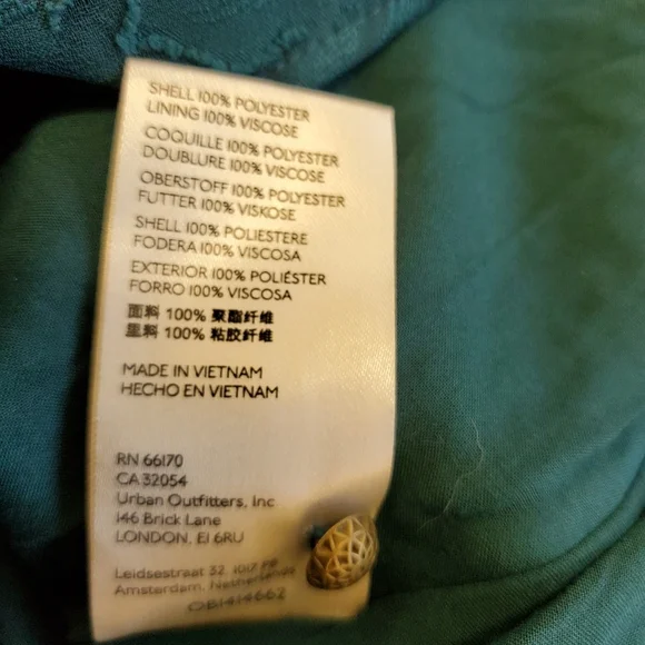 Anthropologie Jacquard Tunic Dress Green Teal Puff Sleeve Size 2P - Picture 11 of 11